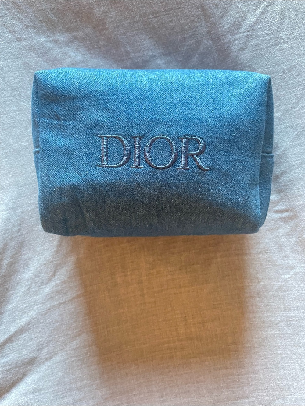 ✨ NEW Dior Beauty Denim Cosmetic Pouch Bag • Plastic On Zipper! 💎